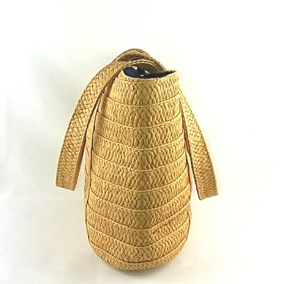 DRAPER JAMES CLASSIC WOVEN STRAW TOTE SOFT LARGE BEACH MARKET DAY TRIPPER - Picture 7 of 11